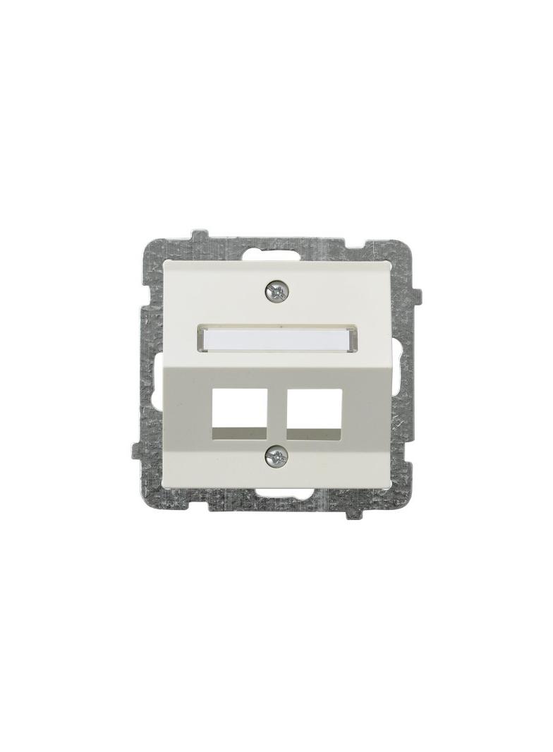 SONATA Obudowa gniazda podwójnego typu Keystone skośna - kolor ecru