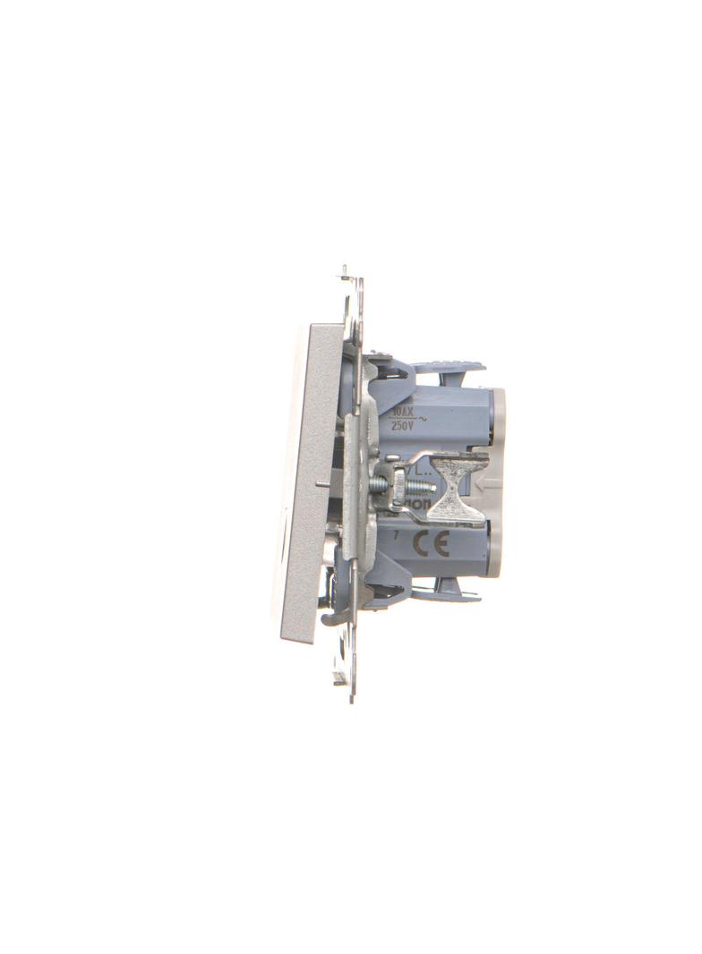 Simon 55 Łącznik krzyżowy z podświetleniem LED – piktogram schody szybkozłączka Aluminium mat TW7L.01/143 KONTAKT