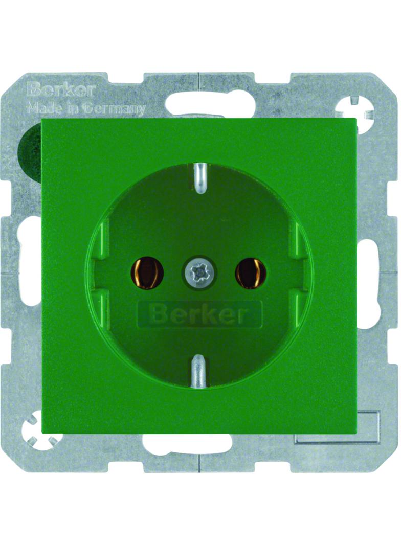 BERKER S.1/B.3/B.7 Gniazdo SCHUKO zielony 47431913 HAGER