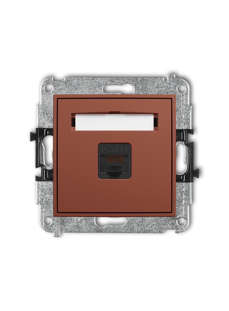 ICON Mechanizm gniazda komputerowego pojedynczego 1xRJ45, kat. 5e, 8-stykowy terakota