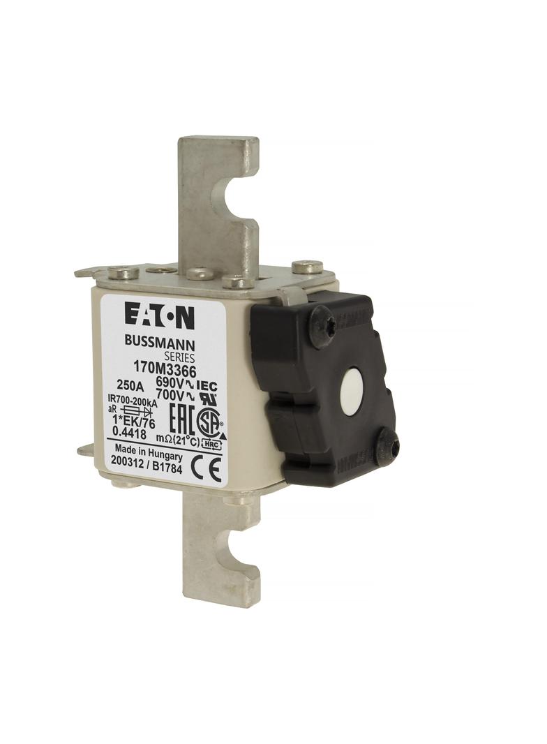 FUSE 250A 690V 1*EK/76 AR UC Wkładka szybka 250A AC 690V rozmiar 1 45x59x102 mm aR, 170M3366 EATON