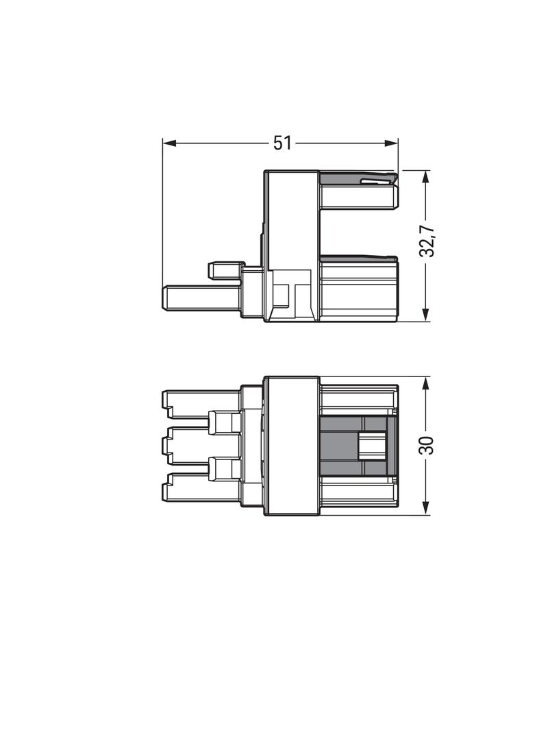 WINSTA rozgałęźnik typu h 3-polowy wtyk-gniazdo / gniazdo biały