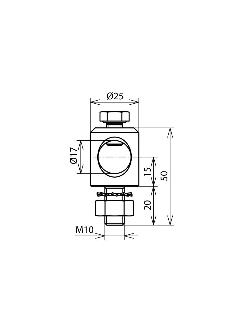Bolec mocujący na fi 16 mm, stal nierdzewna NIRO