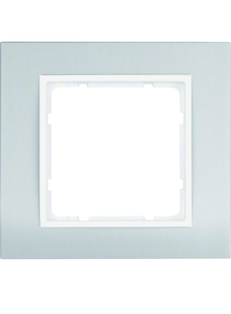 BERKER B.3 Ramka pojedyncza aluminium/biała 10113904 HAGER