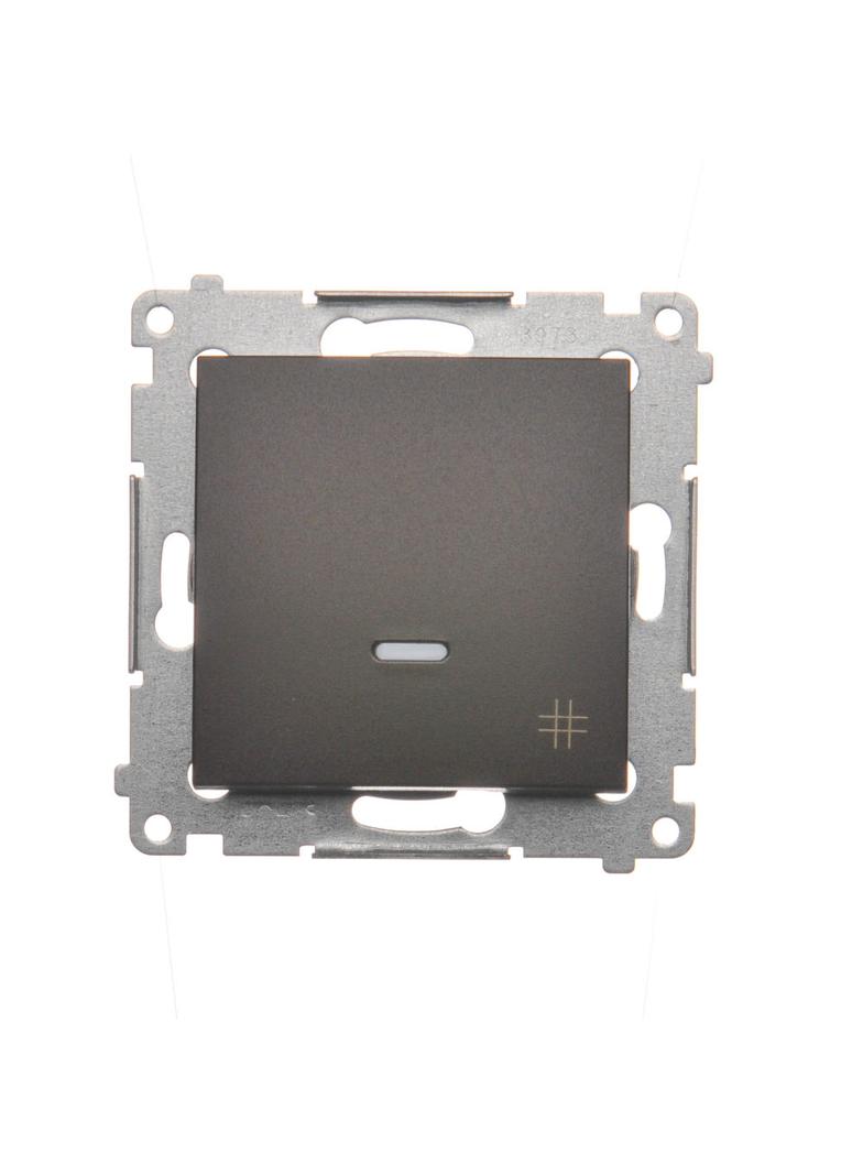 Simon 54 Łącznik krzyżowy z podświetleniem LED 10A 250V szybkozłączka brąz mat DW7L.01/46 KONTAKT