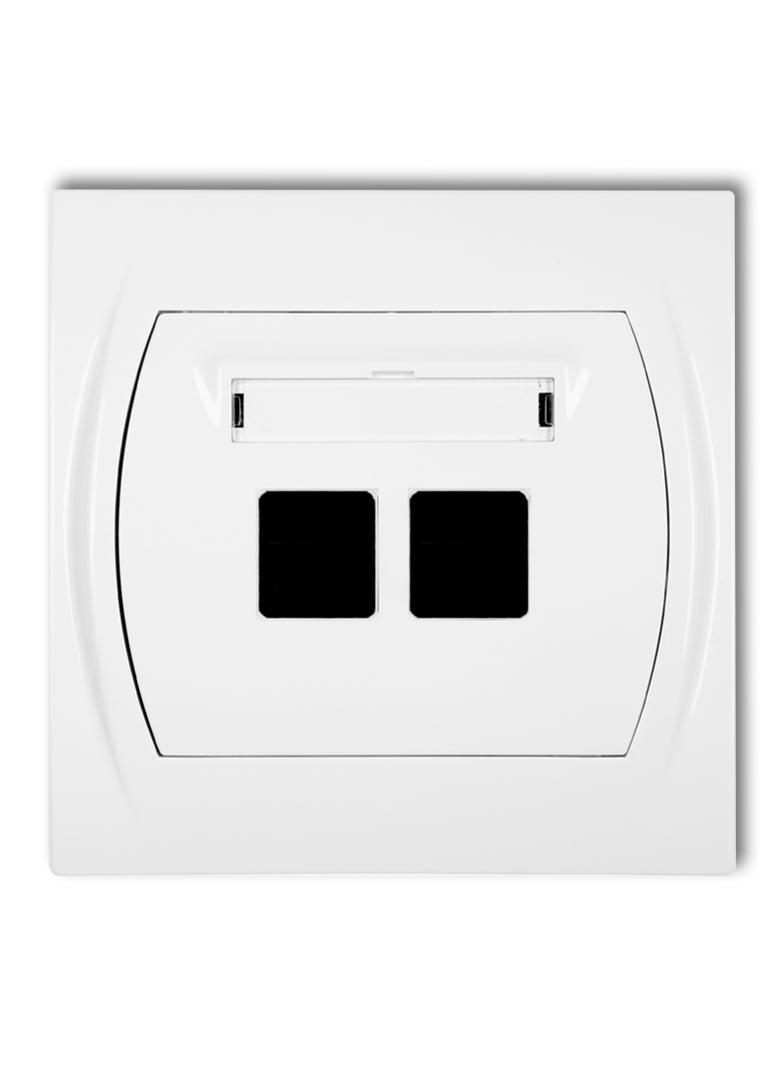 LOGO Gniazdo multimedialne podwójne bez modułu (standard Keystone) biały LGM-2P KARLIK
