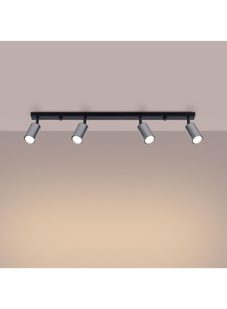 Plafon WINX 4L czarny/chrom