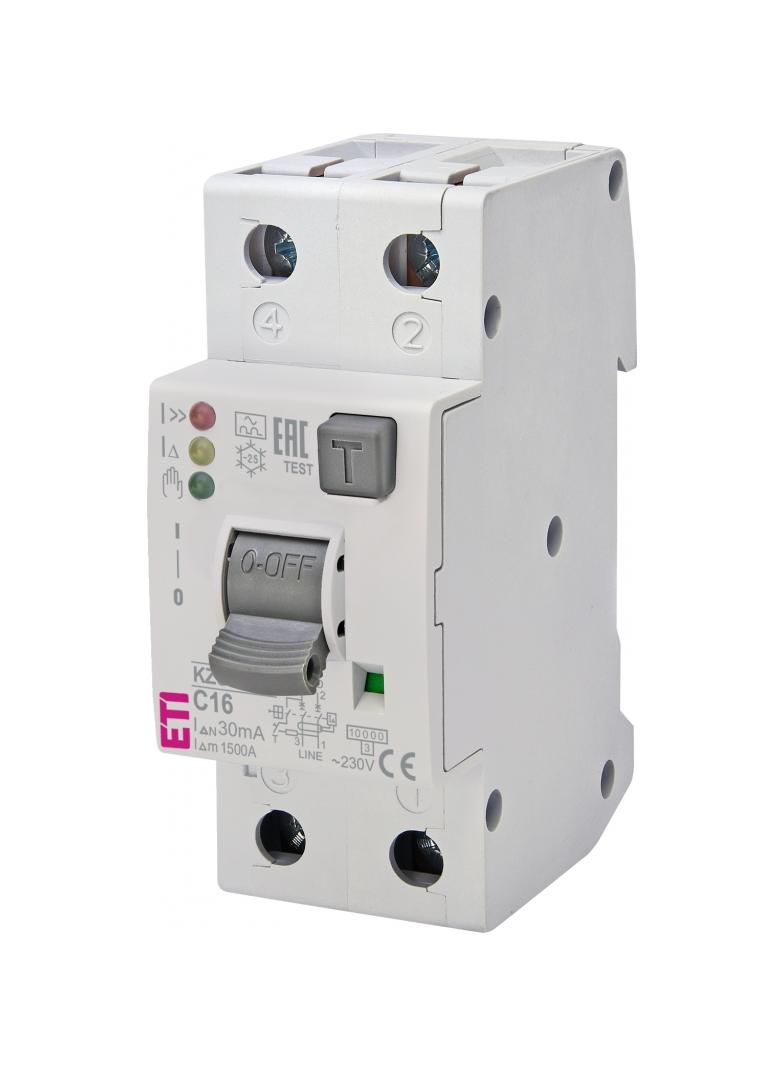 Wyłącznik różnicowonadprądowy KZS-2M2P 1P+N C16A 30mA typ A 002172416 ETI