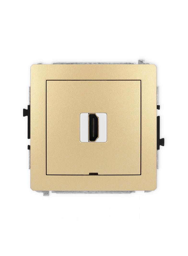 DECO Mechanizm gniazda pojedynczego HDMI 2.0, bez pola opisowego złoty