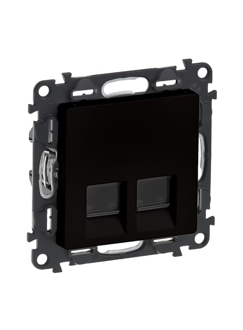 VALENA LIFE - GNIAZDO  2 x RJ 45 kat. 6 UTP CZARNE