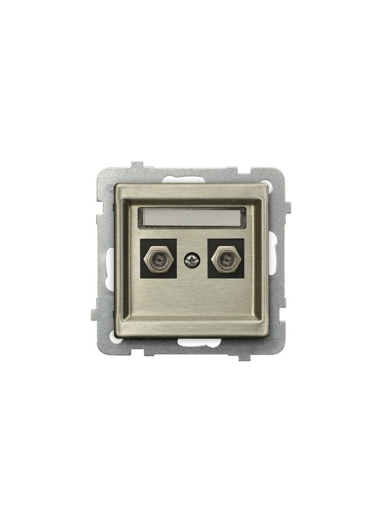 SONATA Gniazdo antenowe typu F podwójne - kolor nowe srebro