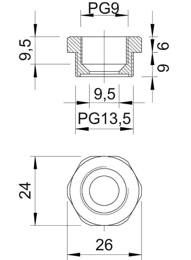107/R, REDUKCJE PG13,5-9 POLIAMID SZA