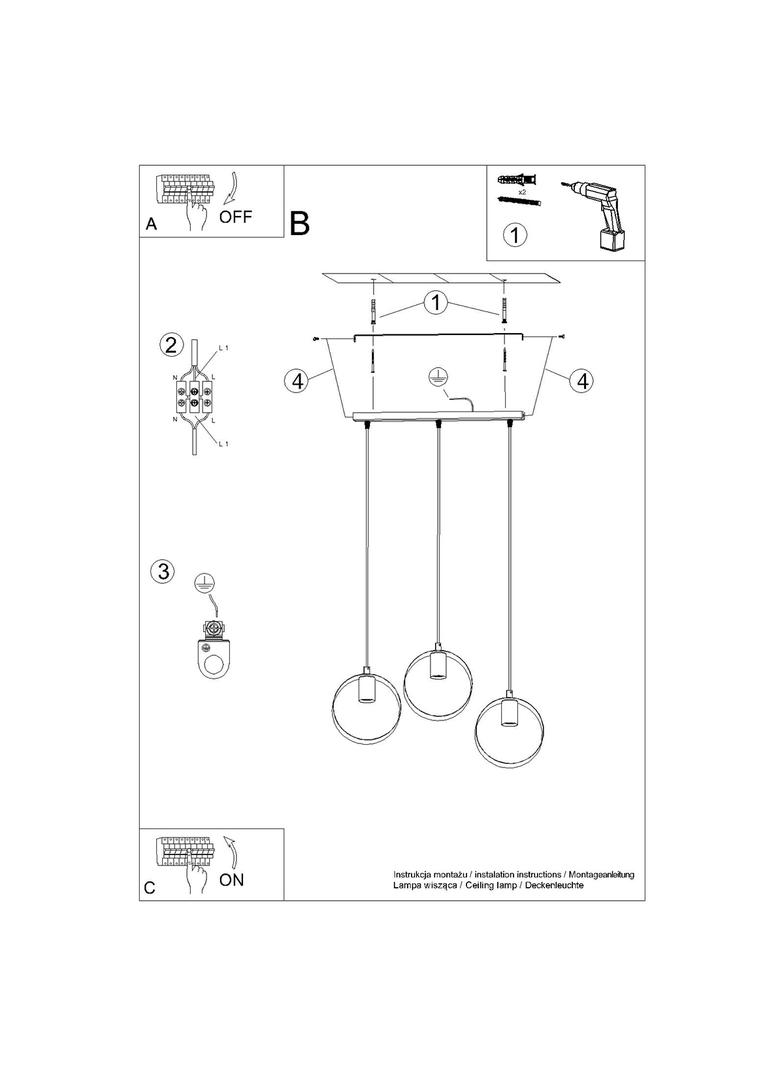 Sollux Lampa wisząca TITRAN 3 biała SL.1138