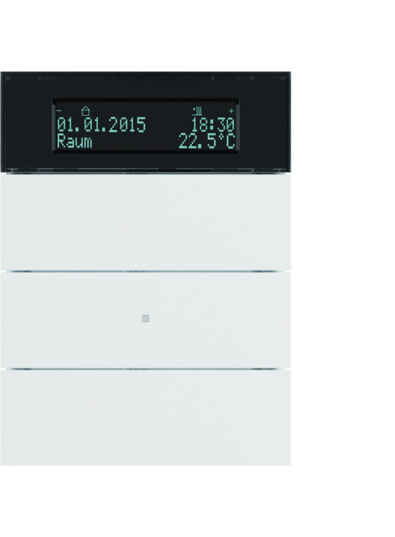 BERKER B.IQ Przycisk potrójny z regulatorem temperatury i wyświetlaczem biały 75663599 HAGER