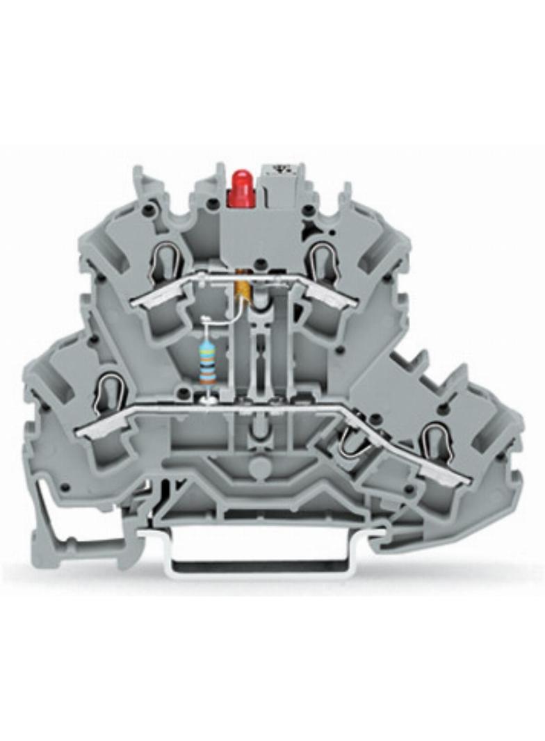 TOPJOBS złączka 2-piętrowa 2,5 mm2 diodowa szara