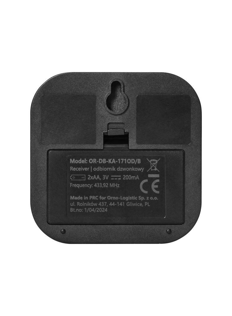 ATEL DC, dzwonek bezprzewodowy bateryjny, learning system, 38 dźwięków, 150m, czarny