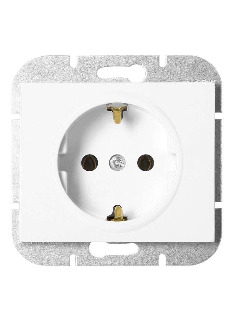 Gniazdo pojedyncze podtynkowe 2P+Z Schuko Onyx, 16A, 250V, PT-17O, biały OR-OE-7505(GS)/W ORNO
