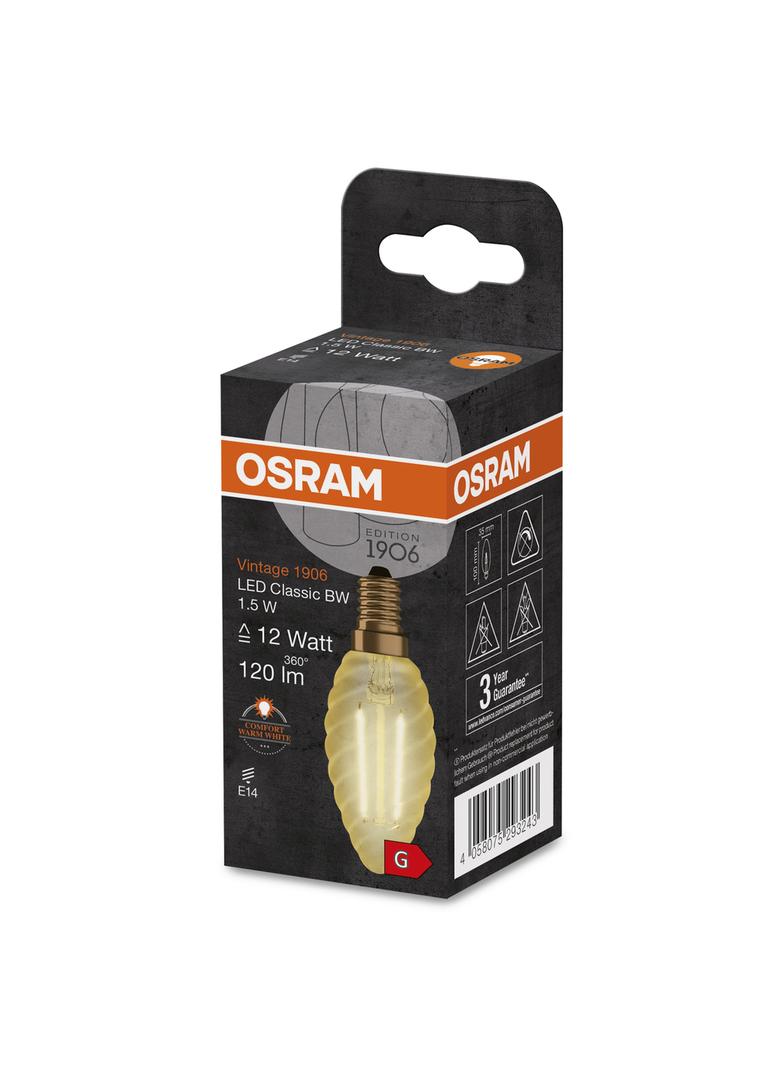 Lampa LED Vintage 1906 CL BW Filament szkło przezroczyste GOLD 12 non-dim 1,5W 824 E14