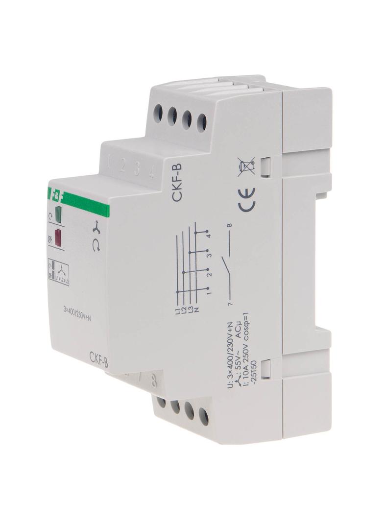 Mikroprocesorowy czujnik kolejności i zaniku faz, montaż na szynie DIN,True RMS