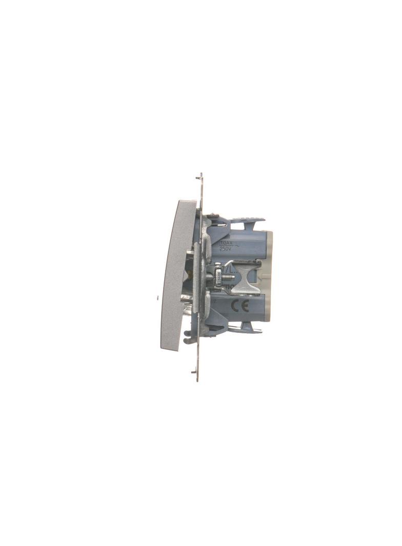 Simon 54 Łącznik krzyżowy z podświetleniem LED bez piktogramu 10A 250V szybkozłączka srebrny mat DW7L.01/X/43 KONTAKT