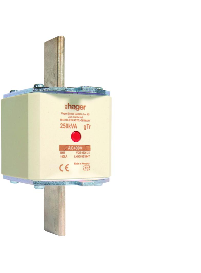 Wkładka bezp. nożowa NH3 wsk.podw. uchwyt nieiz. gTr 316A 400VAC LNH30361M4T HAGER