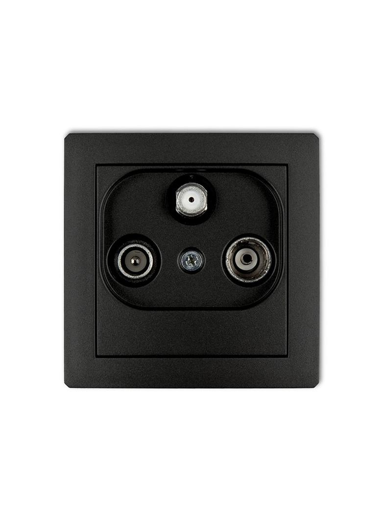 DECO Mechanizm gniazda abonenckiego RTV-SAT końcowego 1,5dB czarny mat