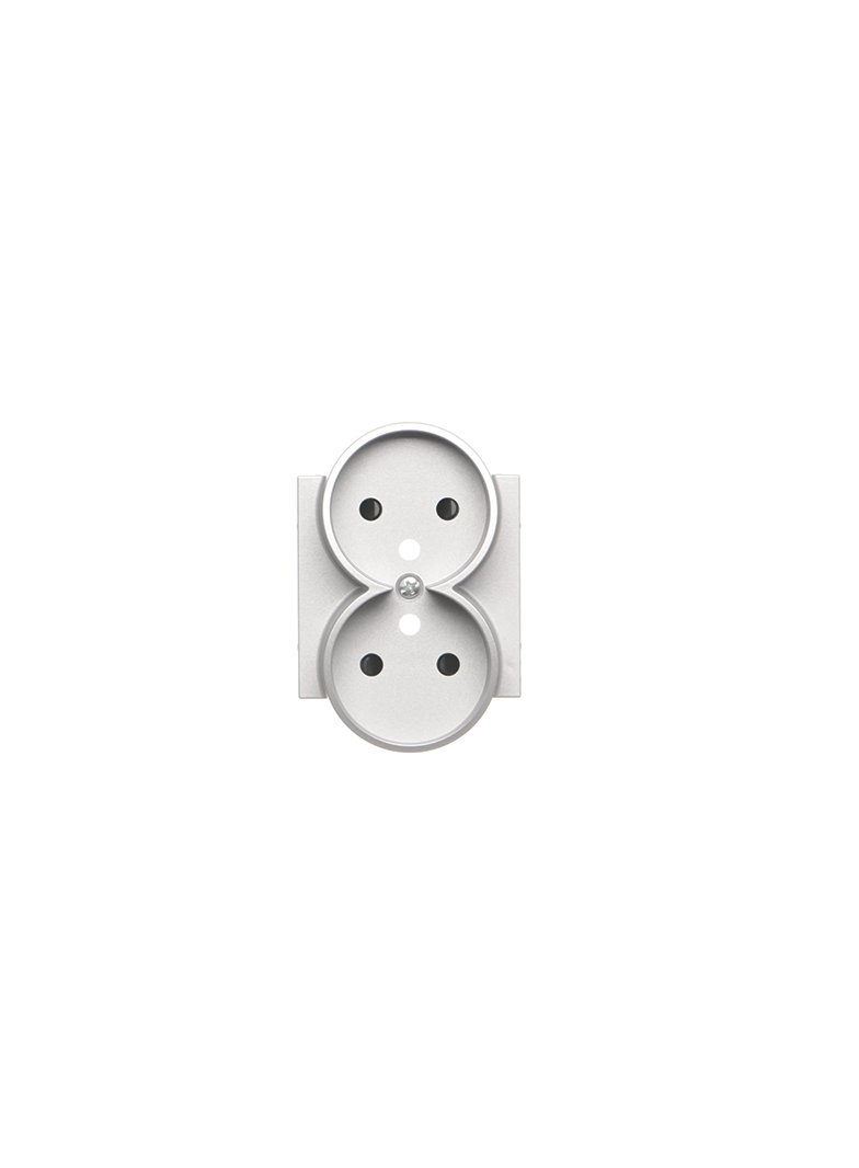 Simon 55 Pokrywa gniazda wtyczkowego podwójnego do: SGZ2CM Aluminium mat TGZ2MZP/143 KONTAKT