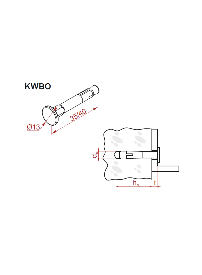 KWBO6x40 Kotwa gwoździowa