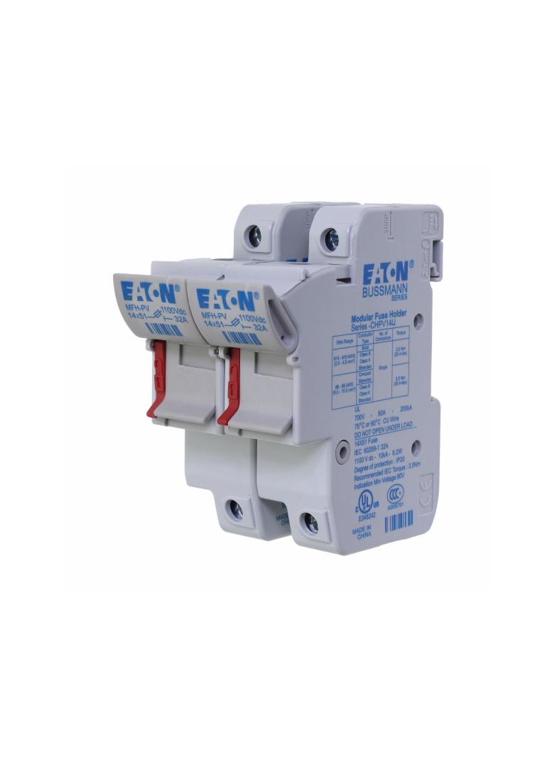 2 Pole 14x51 MFH PV Podstawa wkł. cyl. 14x51 gPV 2p 32A 1500 Vdc fotowoltaika CHPV142U EATON