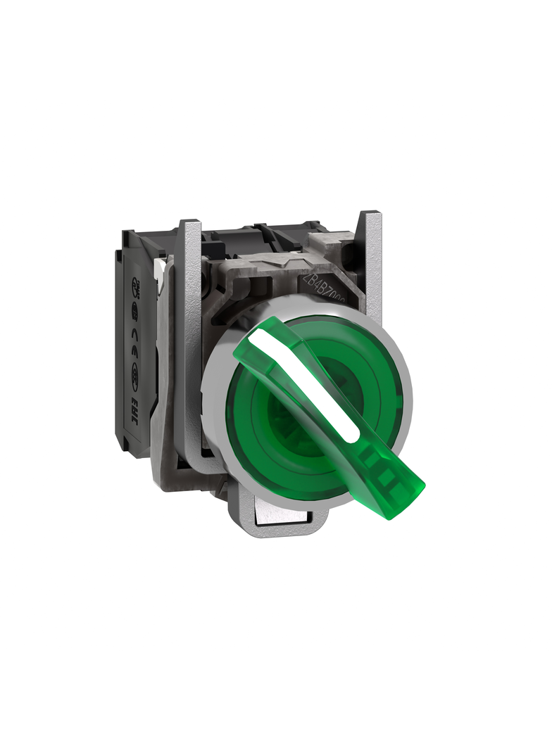 Harmony XB4 Przełącznik 2 pozycje zielony LED 110/120V metalowy stabilny 1NO + 1NC