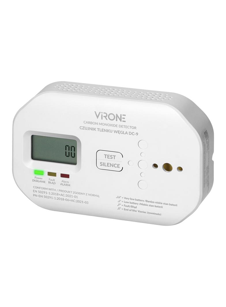 Bateryjny czujnik tlenku węgla (czadu), 2xAA, żywotność sensora 10 lat