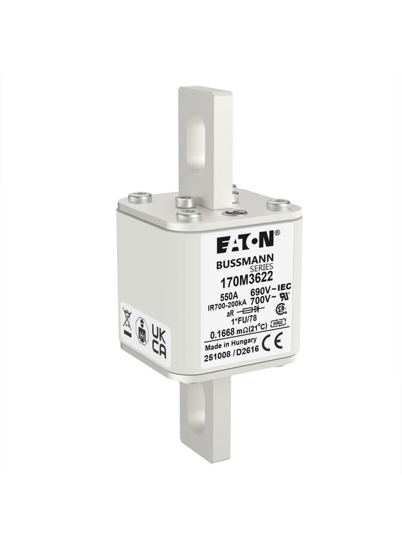 FUSE 550A 690V 1*FU/78 AR UC Wkładka szybka 550A AC 690V rozmiar 1 45x45x110 mm aR, 170M3622 EATON