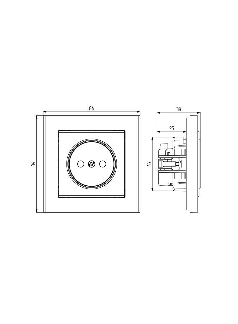 SONATA Gniazdo pojedyncze z przesłonami torów prądowych - kolor ecru