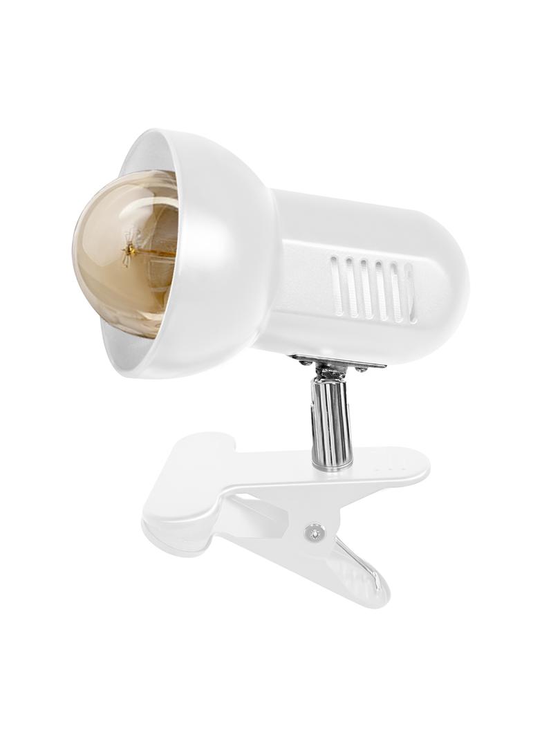 CANARD, lampka biurkowa z metalowym klipsem, 15W, E27, biała