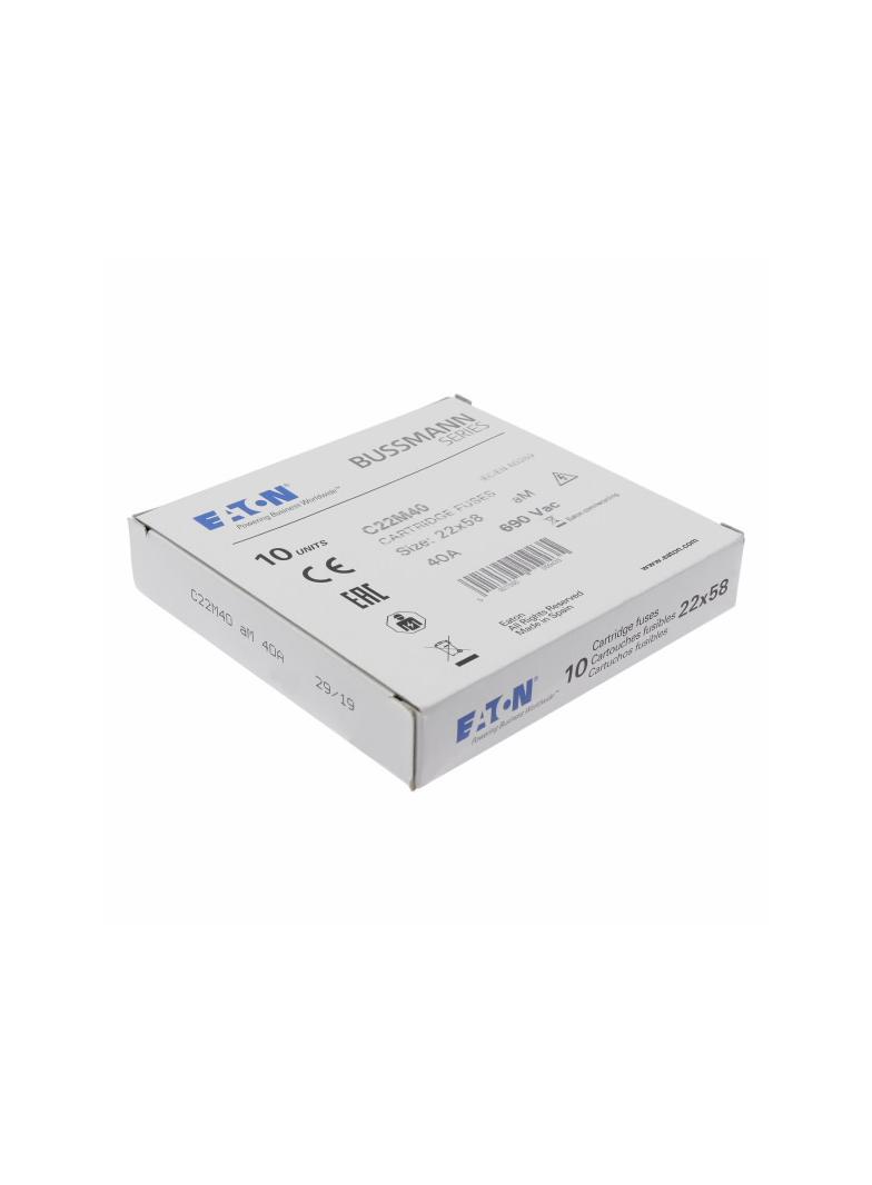 CYLINDRICAL FUSE 22 x 58 40A AM 690V AC Wkładka cylindryczna 22 x 58mm 40A AM 690V AC C22M40 EATON