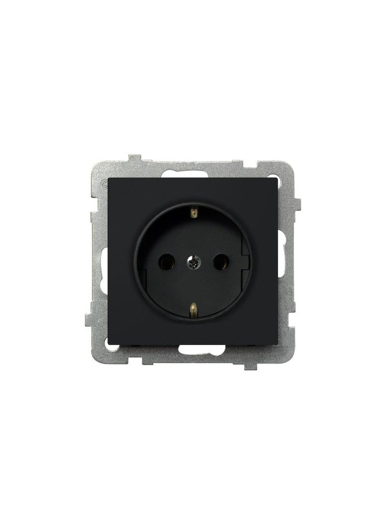 SONATA Gniazdo pojedyncze z uziemieniem schuko - kolor czarny metalik
