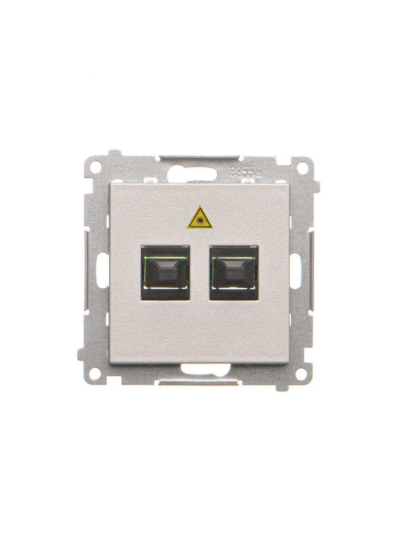 Simon 55 Gniazdo światłowodowe / optyczne podwójne SC/APC Aluminium mat TGS2.01/143 KONTAKT