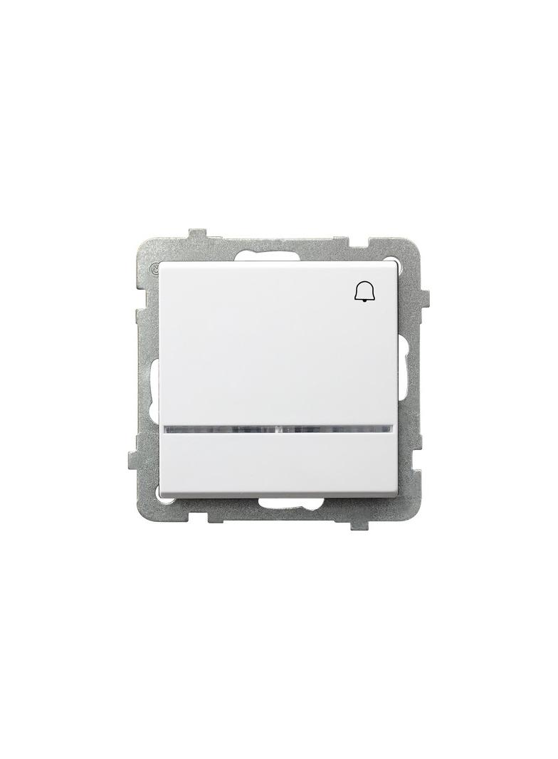 SONATA Łącznik zwierny  dzwonek  z podświetleniem pomarańczowym - kolor biały