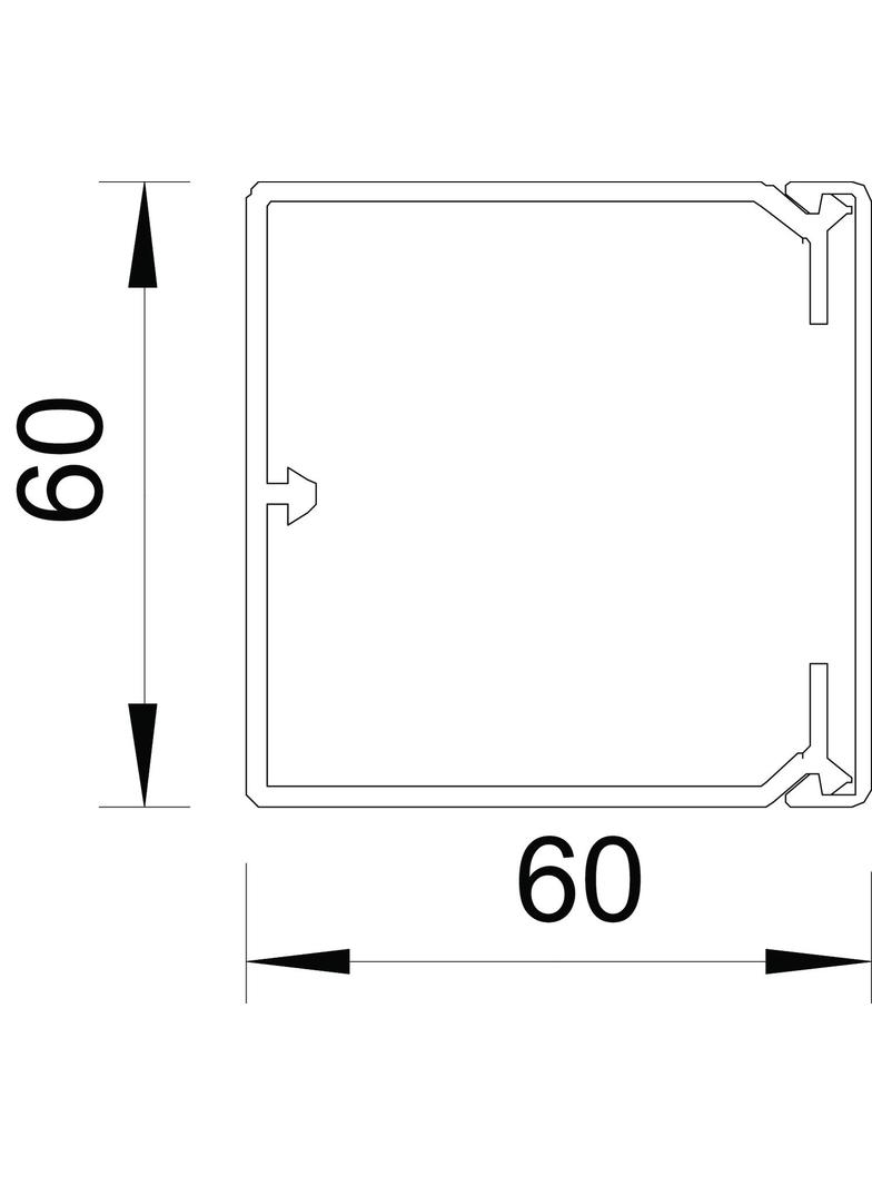 WDK 60060 KANAŁ ŚCIENNY I SUFITOWY 60X60X2000