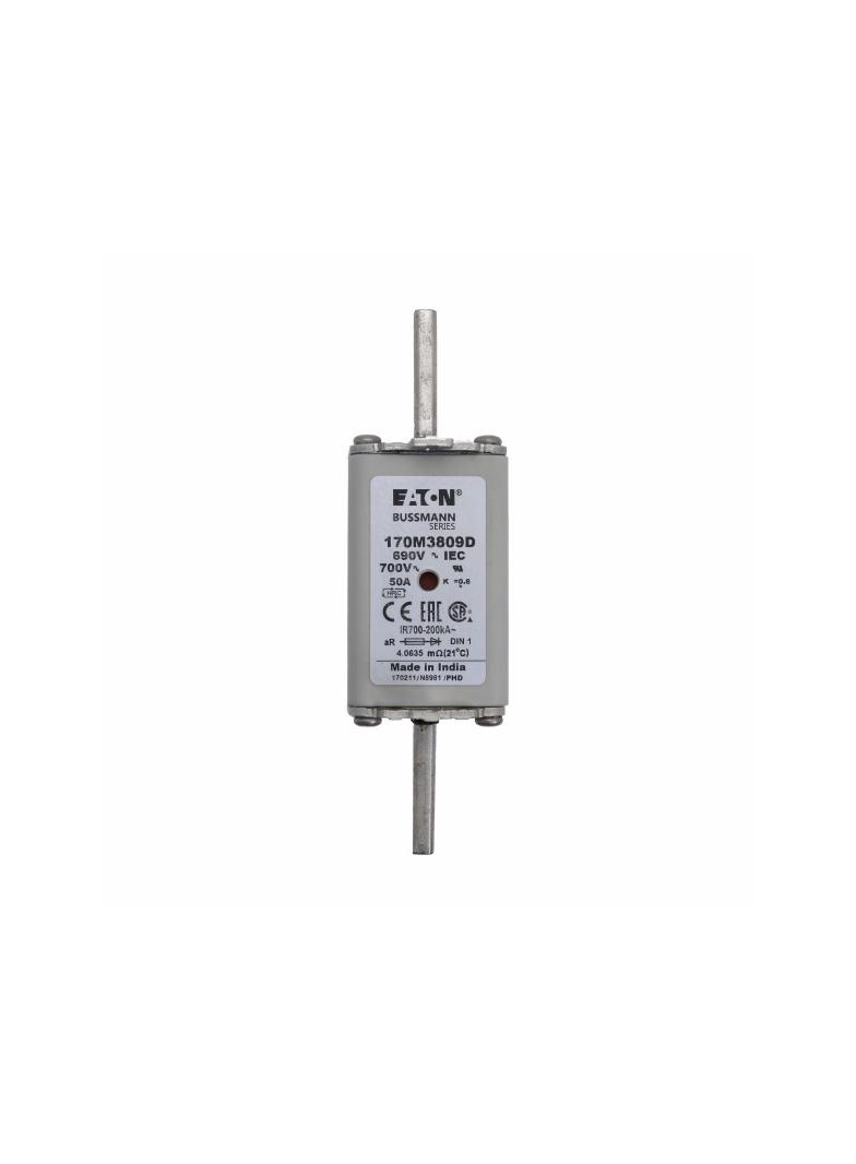 FUSE 50A 690V aR DIN 1 HSDNH Wkładka szybka 50A 690V aR DIN 1 podwójny wskaźnik 170M3809D EATON