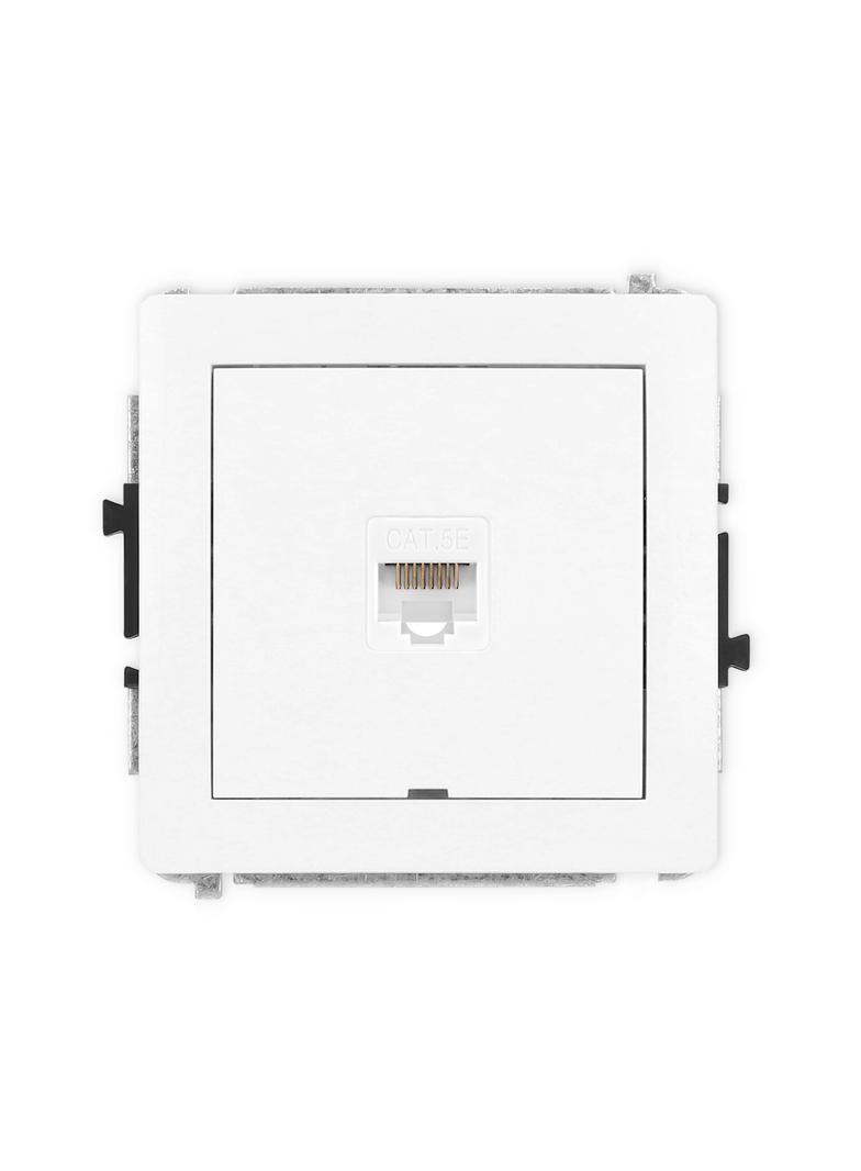 DECO Mechanizm gniazda komputerowego pojedynczego 1xRJ45, kat. 5e, 8-stykowy, bez pola opisowego bia