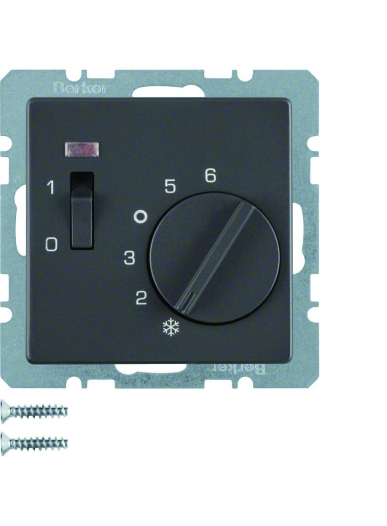 BERKER Q.x Regulator temperatury pomieszczenia 24V z stykiem zwiernym elementem centralnym łącznikie