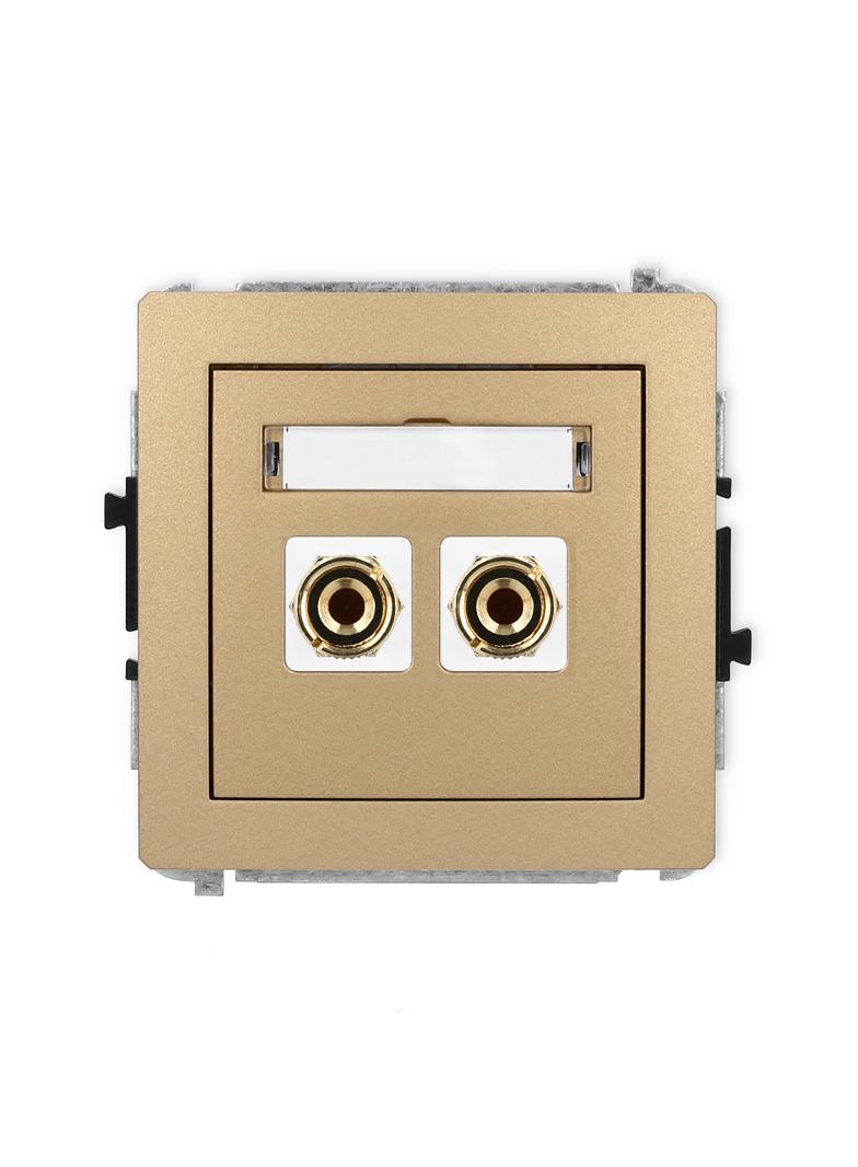 DECO Mechanizm gniazda głośnikowego pojedynczego (typu banan - czerwony i czarny, pozłacany, 4 mm2,