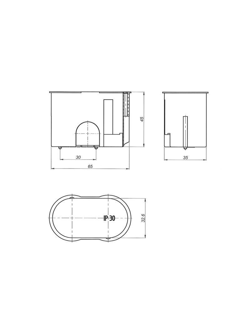 Z2x32 ,  Puszka podtynkowa - kinkietowa O 2 x 32mm, niebieski