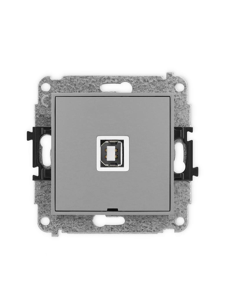 MINI Gniazdo pojedyncze USB A-B 2.0, bez pola opisowego szary mat 27MGUSBBO-3 KARLIK