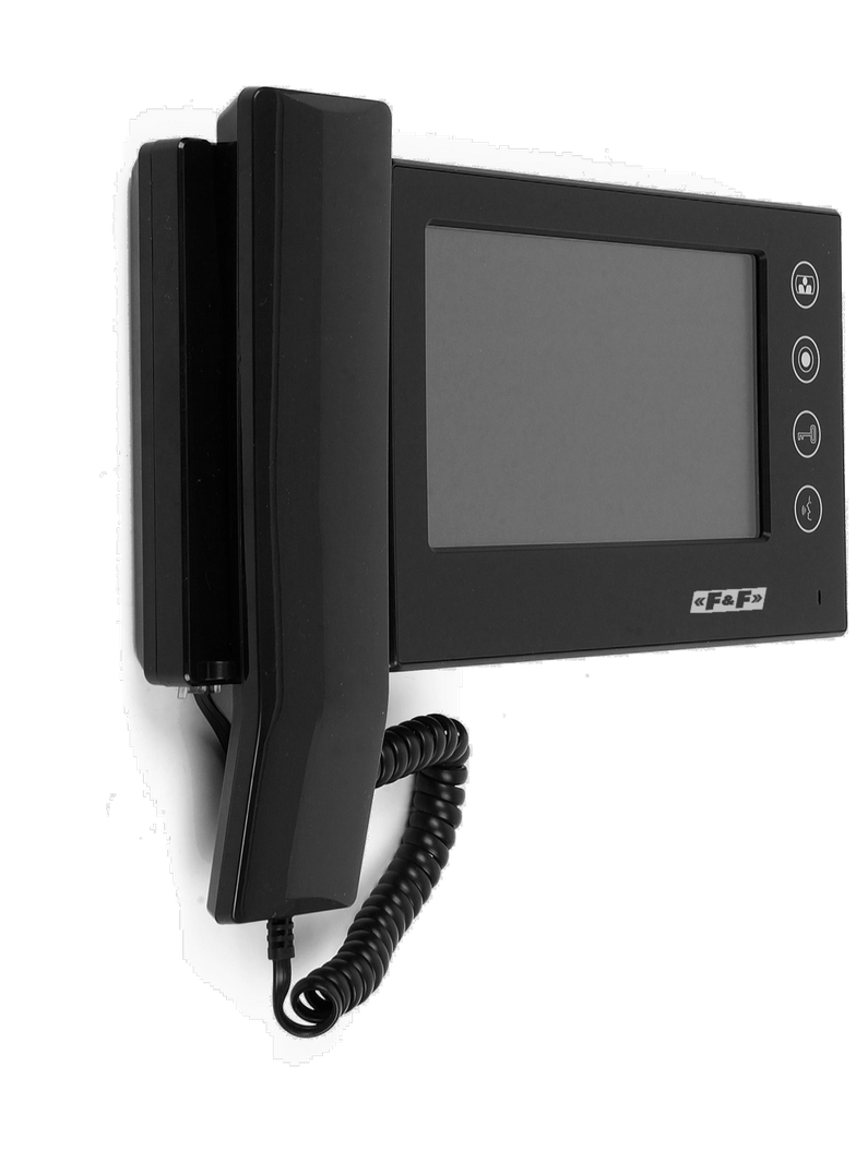 Monitor czarny ze słuchawką