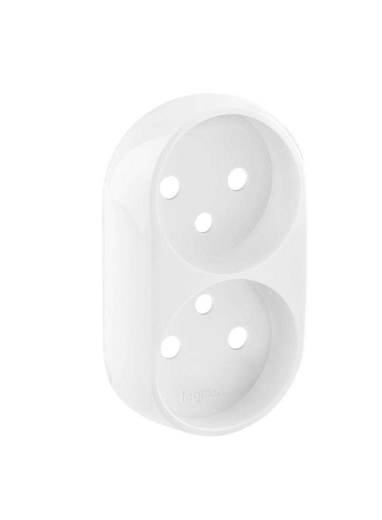 VALENA ALLURE - PLAKIETKA BIAŁA GNIAZDA PODWÓJNEGO 2X2P+Z, Legrand