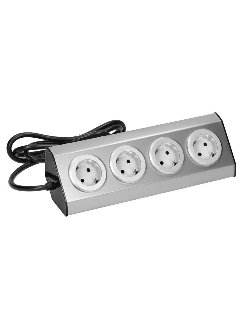 Gniazdo meblowe, kuchenne montowane na rzepy 4x2P+Z schuko, INOX z przewodem 1,5m. FS-2(GS) ORNO
