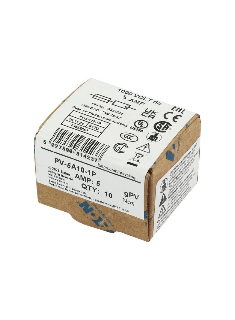 PV-5A10-1P Wkładka PV cylindryczna 5A 1000V DC PCB-1 10x38MM PV-5A10-1P EATON