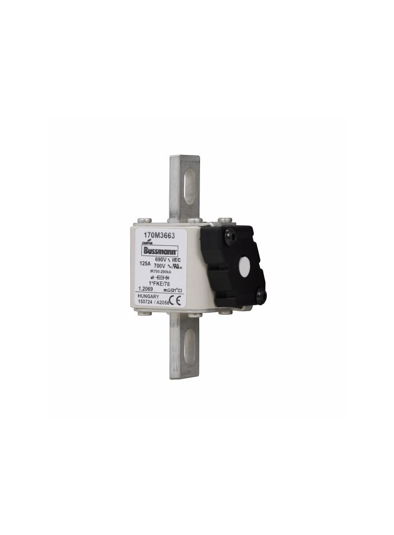 FUSE 125A 690V 1*FKE/78 AR UC Wkładka szybka 125A AC 690V rozmiar 1 45x59x110 mm aR, 170M3663 EATON